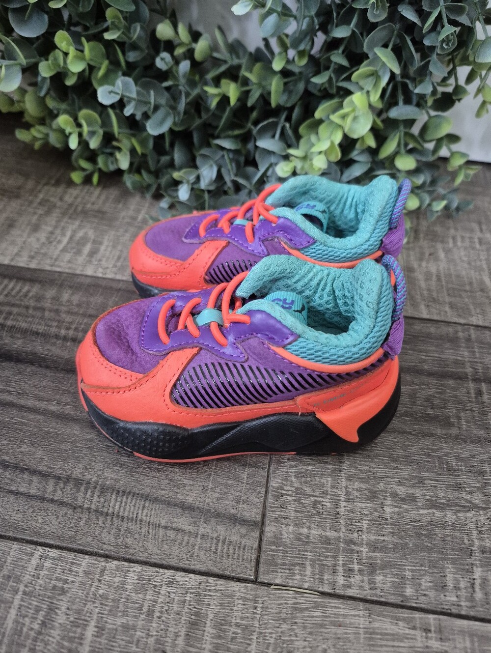 Puma RS-X Claw Sneakers Purple/Turquoise/Red Toddler Size 4C